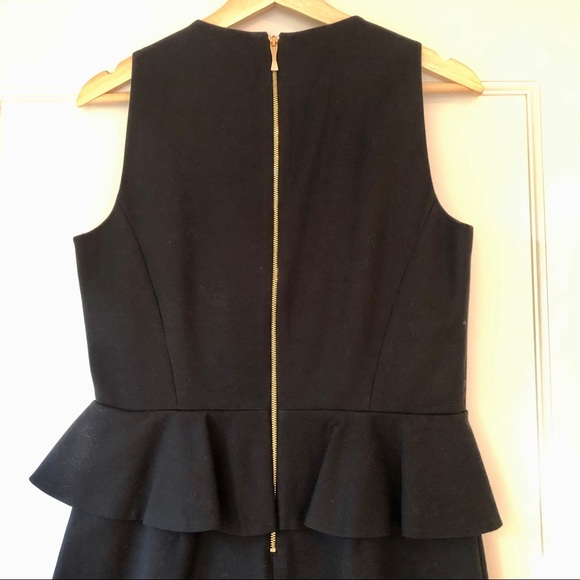 Kate Spade Black Peplum Sheath Dress Havana - Picture 6 of 8